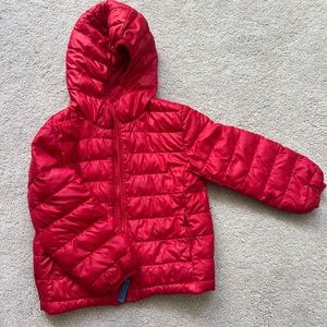 Primary Bright Red Kids Puffer Jacket